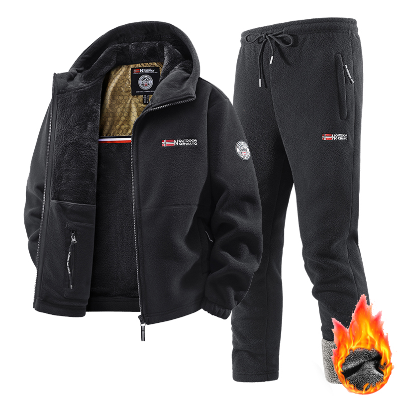 Winter Clothing Korea - New Winter Sportswear Set Mens Retro