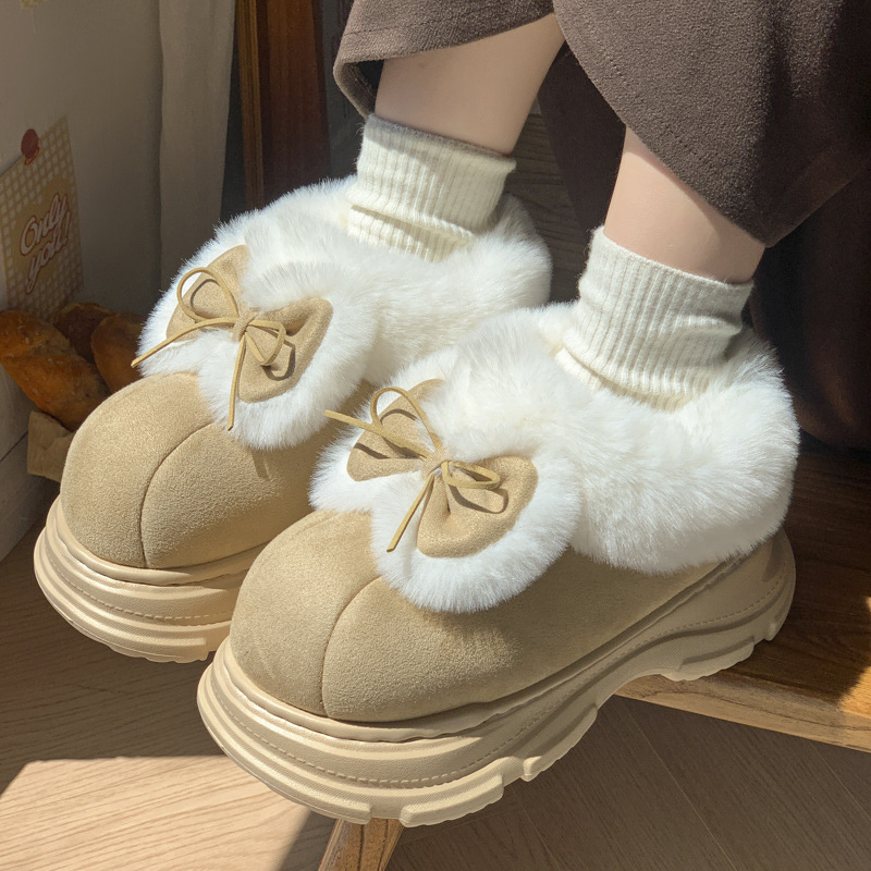 Warm Faux Fur Fluffy Slippers  - Winter Clothing Korea recension och pris