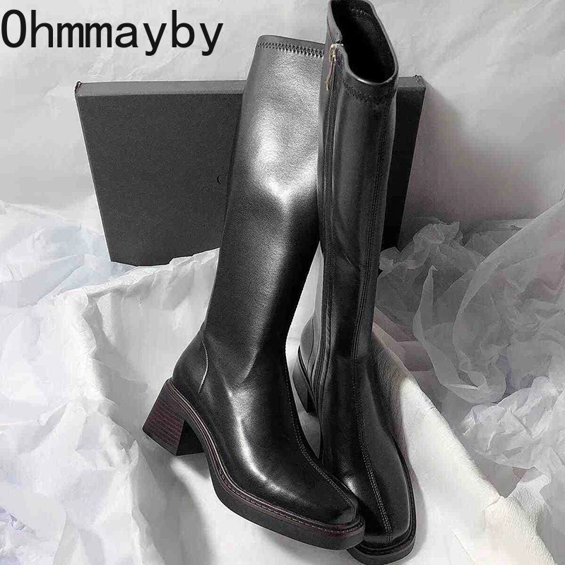 Vintage Thick Heel Women Knee  - Winter Clothing Korea recension och pris
