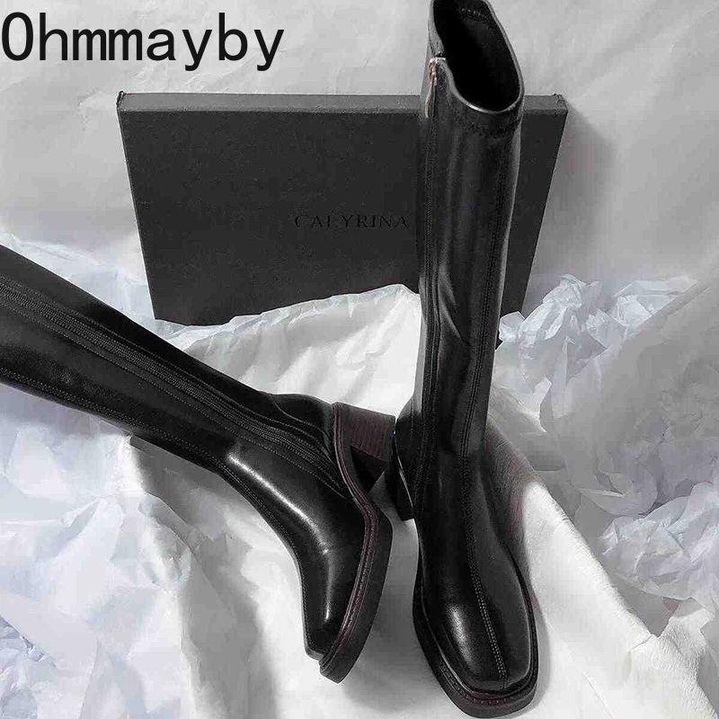 Vintage Thick Heel Women Knee  - Winter Clothing Korea recension och pris