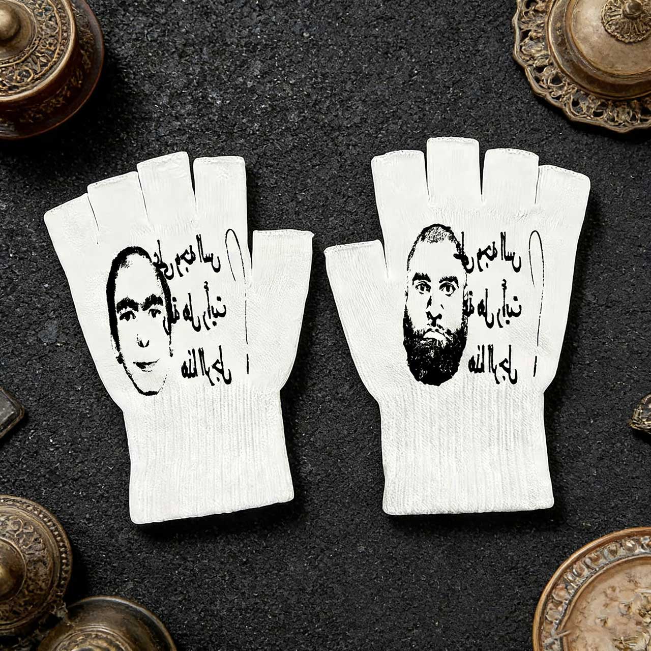 Y2K Retro Printed Fingerless G - Knit Glove Touch Screen recension och pris