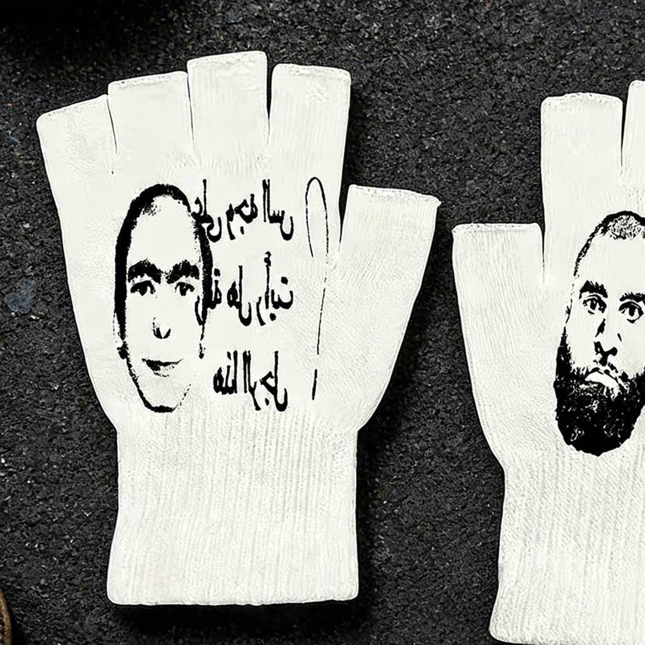 Y2K Retro Printed Fingerless G - Knit Glove Touch Screen recension och pris