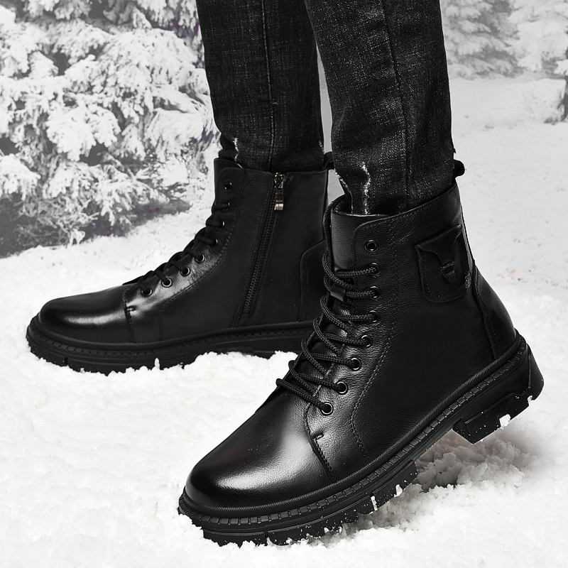 Winter Men's Genuine Leather B - Winter Clothing Hiking recension och pris